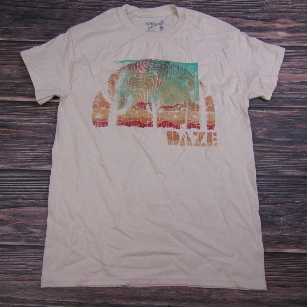 American Highway Adult Unisex Small Beige Daze Graphic Tee T Shirt